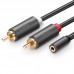 Кабель AUX Audio TRS - RCAx2 M/M 0.25м UGREEN AV102 Сірий