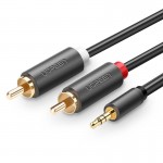 Кабель AUX Audio TRS - RCAx2 M/M 1.0м UGREEN AV102 Чорний Кабель AUX Audio TRS - RCAx2 M/M 1.0м UGREEN AV102 Чорний
