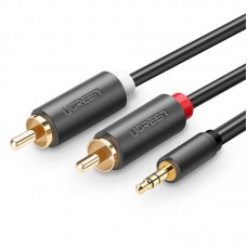 Кабель AUX Audio TRS - RCAx2 M/M 1.5м UGREEN AV102 Чорний