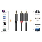 Кабель AUX Audio TRS - RCAx2 M/M 1.5м UGREEN AV102 Чорний Кабель AUX Audio TRS - RCAx2 M/M 1.5м UGREEN AV102 Чорний