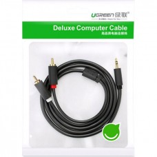 Кабель AUX Audio TRS - RCAx2 M/M 1.5м UGREEN AV102 Чорний