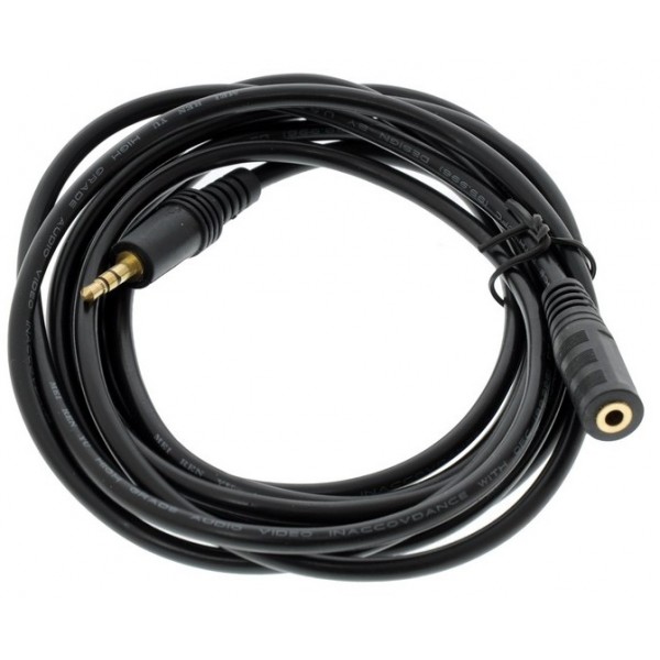Кабель AUX Audio TRS M/F 3.0м чорний