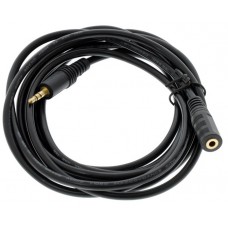 Кабель AUX Audio TRS M/F 5.м чорний OEM