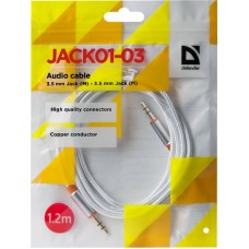 Кабель AUX Audio TRS M/M 1.2м JACK01-03 білий Defender