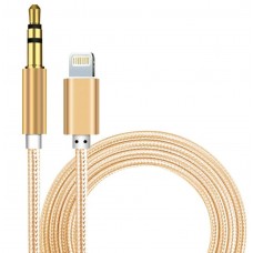 Кабель AUX Lightning - TRS Audio M/M 1м Gold