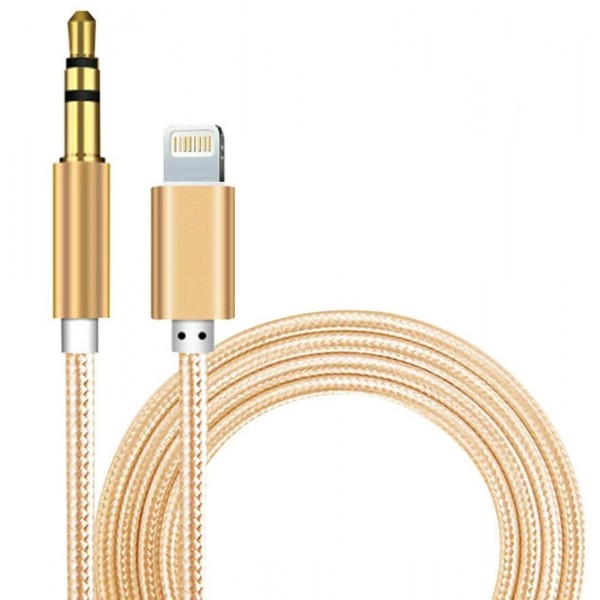 Кабель AUX Lightning - TRS Audio M/M 1м Gold