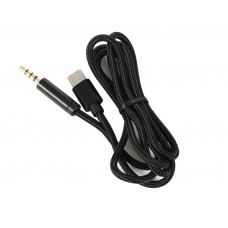 Кабель AUX Type-C - TRRS Audio M/M 1м Black