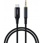 Кабель AUX Type-C - TRS Audio M/M 1.0 м DAC Chip 96kHz, чорний Choetech Кабель AUX Type-C - TRS Audio M/M 1.0 м DAC Chip 96kHz, чорний Choetech