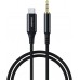 Кабель AUX Type-C - TRS Audio M/M 1.0 м DAC Chip 96kHz, чорний Choetech