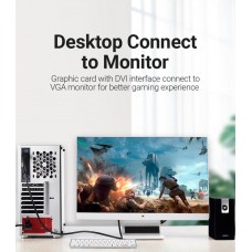Кабель DVI (24+5) M - VGA M, 3м чорний Vention