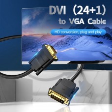 Кабель DVI M (24+1) - VGA M, 1.5 м, чорний Vention