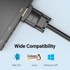 Кабель DVI M (24+1) - VGA M, 1.5 м, чорний Vention
