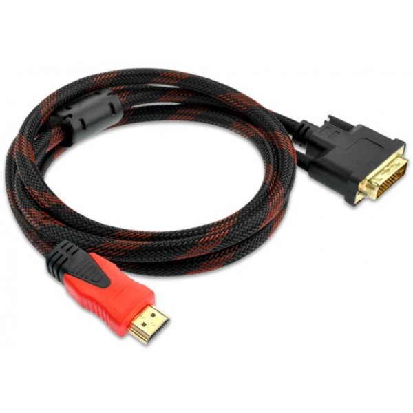 Кабель HDMI M - DVI 24M, 1.5 м, обплетення