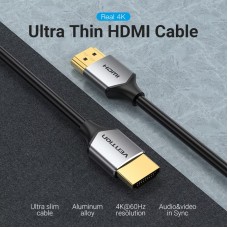 Кабель HDMI M - M, 1.0  м, V2.0, 4K 60Гц  PVC сірий Vention