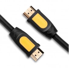 Кабель HDMI M - M, 1.0 м, V2.0 Round Cable 4K, HD101 UGREEN Чорний+Жовтий