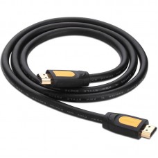 Кабель HDMI M - M, 1.0 м, V2.0 Round Cable 4K, HD101 UGREEN Чорний+Жовтий