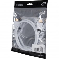 Кабель HDMI M - M, 1.0м, Sandberg, HDMI-2.0 білий