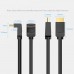 Кабель HDMI M - M, 1.0м, V2.0, 4K 60Гц, кут 270°,  PVC, чорний Vention