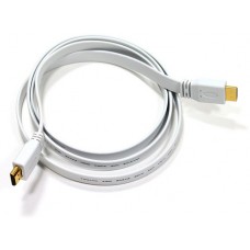 Кабель HDMI M - M, 1.5 м, V1.4, 4K 60Hz, плаский, білий
