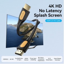 Кабель HDMI M - M, 1.5 м, V2.0, 4K 60Гц, PVC type, чорний, Vention