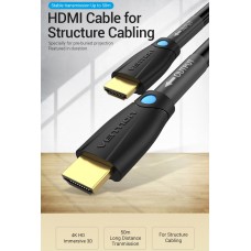 Кабель HDMI M - M, 10.0 м, V2.0, Engineering 4K 60Гц 18Gbps HD 7.1  PVC Black Vention