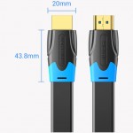 Кабель HDMI M - M, 10.0м, V2.0, 4K 60Гц, PVC Flat Design, Black, Vention Кабель HDMI M - M, 10.0м, V2.0, 4K 60Гц, PVC Flat Design, Black, Vention