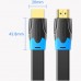 Кабель HDMI M - M, 10.0м, V2.0, 4K 60Гц, PVC Flat Design, Black, Vention