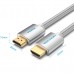 Кабель HDMI M - M, 15.0 м, V2.0, 4K обплетення, Silver Metal Type Vention