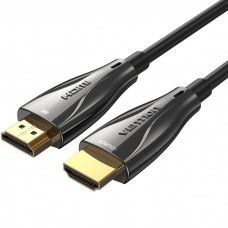 Кабель HDMI M - M, 15.0 м, V2.1, Optical 8K 60Гц 48Gbps Dolby 7.1 TPE Black Zinc Alloy  Vention