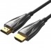 Кабель HDMI M - M, 15.0 м, V2.1, Optical 8K 60Гц 48Gbps Dolby 7.1 TPE Black Zinc Alloy  Vention