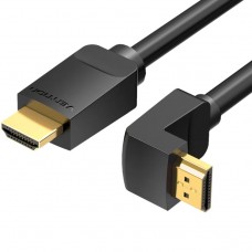 Кабель HDMI M - M, 2.0  м, V2.0, 4K 60Гц, кут 270°,  PVC, чорний Vention