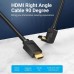 Кабель HDMI M - M, 2.0  м, V2.0, 4K 60Гц, кут 90°,  PVC, чорний Vention