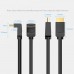 Кабель HDMI M - M, 3.0  м, V2.0, 4K 60Гц, кут 270°,  PVC, чорний Vention