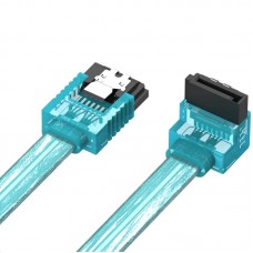 Кабель SATA 3.0 7pin, F/F, 0.5 м, L-конектор, Blue Vention