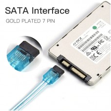 Кабель SATA 3.0 7pin, F/F, 0.5 м, L-конектор, Blue Vention