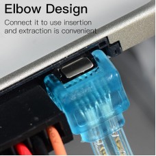 Кабель SATA 3.0 7pin, F/F, 0.5 м, L-конектор, Blue Vention