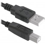 Кабель USB 2.0 AM-BM, 1.8 м, чорний, USB04-06 Defender Кабель USB 2.0 AM-BM, 1.8 м, чорний, USB04-06 Defender