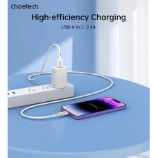 Кабель USB 2.0 AM-Lightning M, 1.0м, білий, Choetech