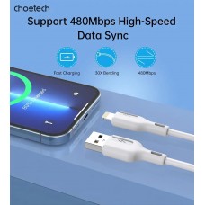 Кабель USB 2.0 AM-Lightning M, 1.0м, білий, Choetech