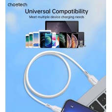 Кабель USB 2.0 AM-Lightning M, 1.0м, білий, Choetech