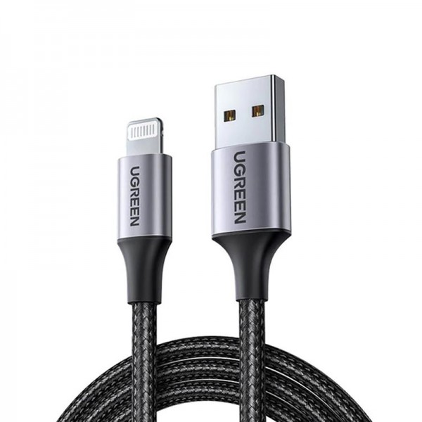 Кабель USB 2.0 AM-Lightning M, 1.0м, чорний, US199 UGREEN