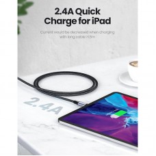 Кабель USB 2.0 AM-Lightning M, 1.0м, чорний, US199 UGREEN