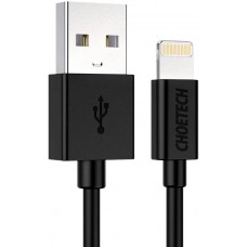 Кабель USB 2.0 AM-Lightning M, 1.2м, чорний, MFi Choetech