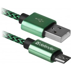 Кабель USB 2.0 AM-micro BM, 1.0 м, зелений, 08-03T PRO Defender Кабель USB 2.0 AM-micro BM, 1.0 м, зелений, 08-03T PRO Defender