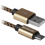 Кабель USB 2.0 AM-micro BM, 1.0 м, золотистий, 08-03T PRO Defender Кабель USB 2.0 AM-micro BM, 1.0 м, золотистий, 08-03T PRO Defender