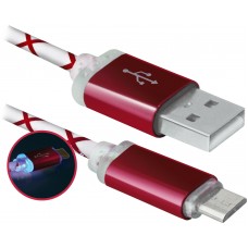 Кабель USB 2.0 AM-micro BM, 1.0 м, червоний, 08-03LT Defender Кабель USB 2.0 AM-micro BM, 1.0 м, червоний, 08-03LT Defender