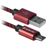 Кабель USB 2.0 AM-micro BM, 1.0 м, червоний, 08-03T PRO Defender Кабель USB 2.0 AM-micro BM, 1.0 м, червоний, 08-03T PRO Defender