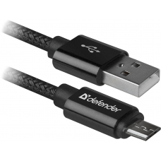 Кабель USB 2.0 AM-micro BM, 1.0 м, чорний, 08-03T PRO Defender Кабель USB 2.0 AM-micro BM, 1.0 м, чорний, 08-03T PRO Defender