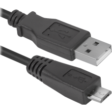 Кабель USB 2.0 AM-micro BM, 1.8 м, чорний, 08-10BH Defender Кабель USB 2.0 AM-micro BM, 1.8 м, чорний, 08-10BH Defender