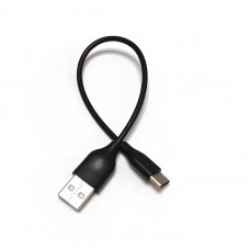 Кабель USB 2.0 AM-Type-C M, 0,2 м, 3А, чорний (для Power Bank )